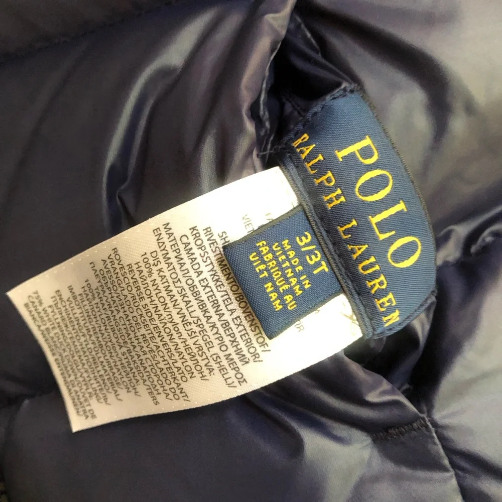 New: Polo Ralph Lauren REVERSIBLE Down Puffer Vest. Size 3
